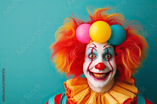 funny clown with copy space for text 