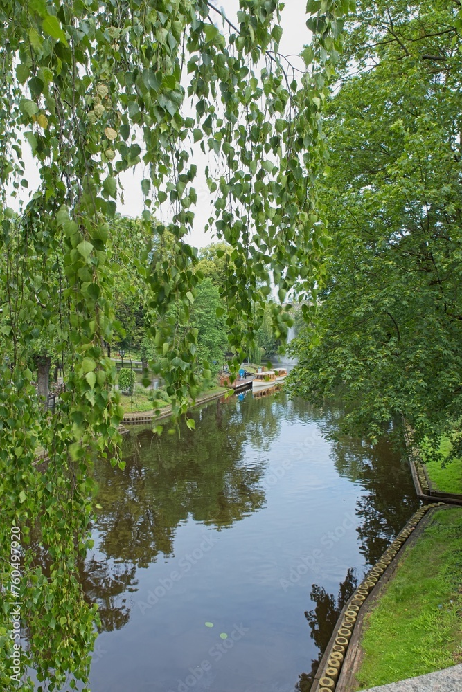 View of City Canal in summer, Riga, Latvia