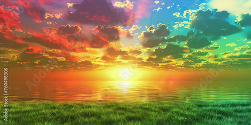 Heavenly Grace: A peaceful sky with fluffy clouds, conveying a sense of divine grace and benevolence