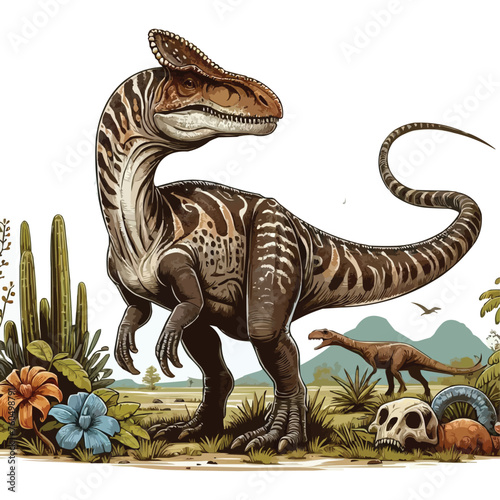 Anteosaurus vector illustration on white background