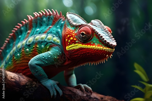 A close-up of a vibrant chameleon  showcasing the incredible diversity of nature. 