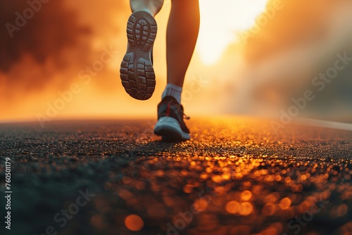 Morning Runner: Legwork in the Glowing Dawn Light photo