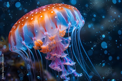 Close Up of a Jellyfish in the Water photo