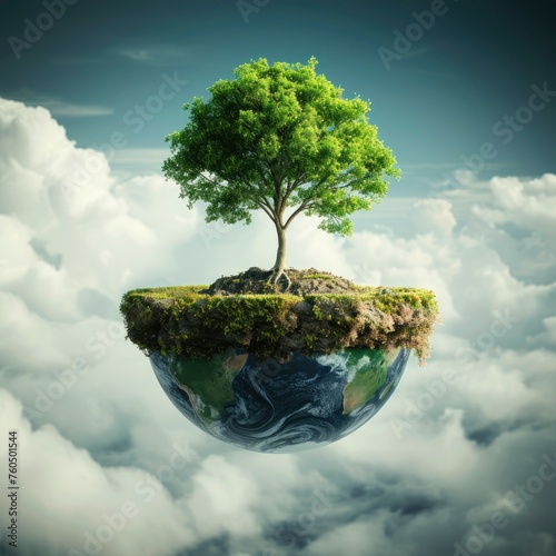 Eco concept. Tree on Earth Eco concept. Tree on Earth with generative ai