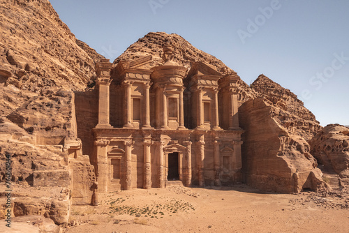 The monastery, Deir in archelogical site in Petra, Jordan