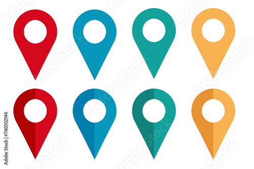 Map pin icon. Target and poiner set symbol vector ilustration.