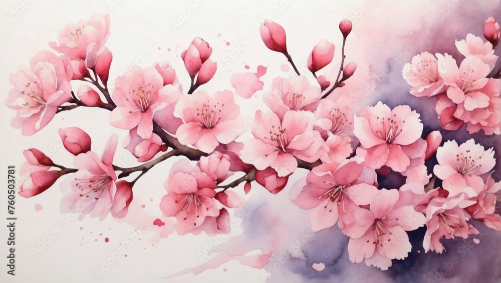 Watercolor Cherry Blossoms