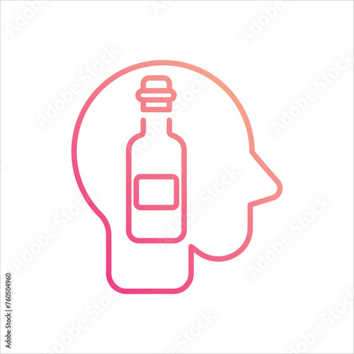 Alcoholism icon editable stock vector stock