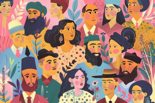 Jewish American heritage month background illustration