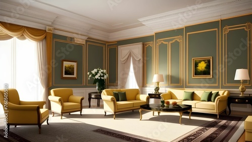 interior of a luxury living room, royal room interior with carpet © Anshumali