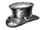 Top hat, vintage engraved illustration.