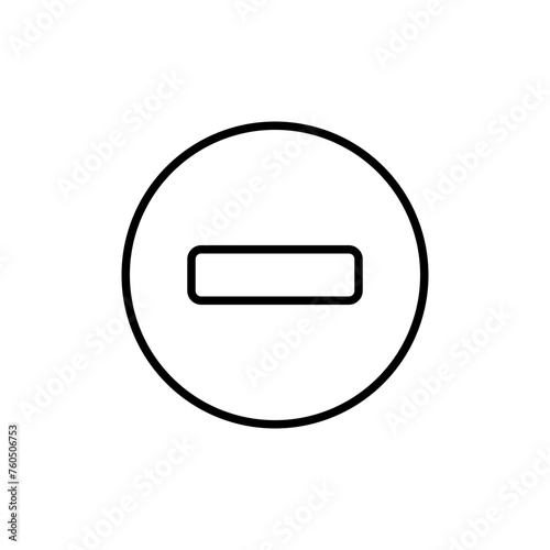 Minus outline icons, arithmetic symbol minimalist vector illustration ,simple transparent graphic element .Isolated on white background