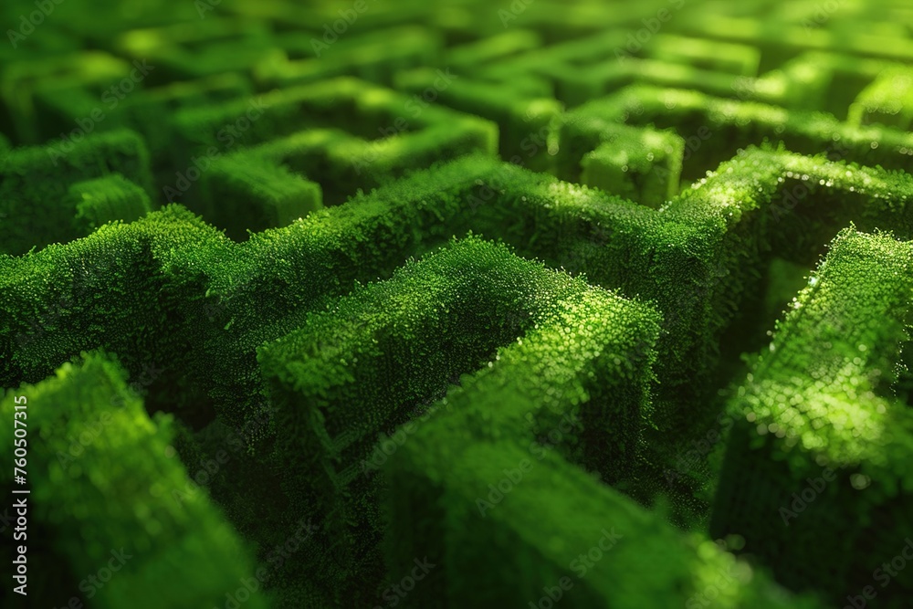 Image of large beautiful green maze, concept of endless maze, finding the exit or beautiful background Image of large beautiful green maze, concept of endless maze, finding the exit or beautiful background