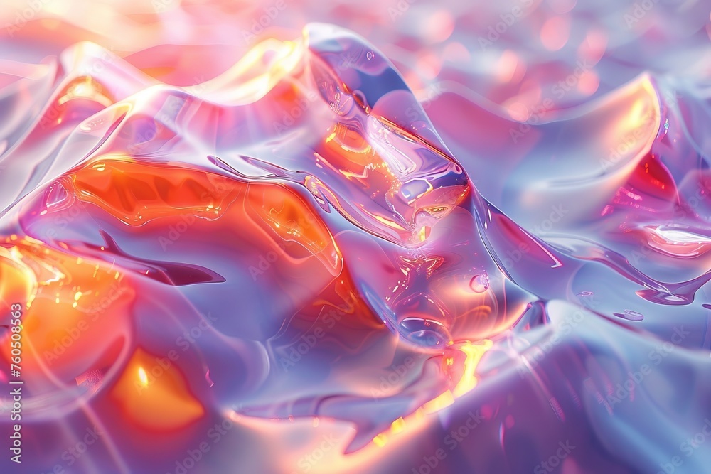 Obraz premium minimalist holographic background, smooth forms, shapeless, glass
