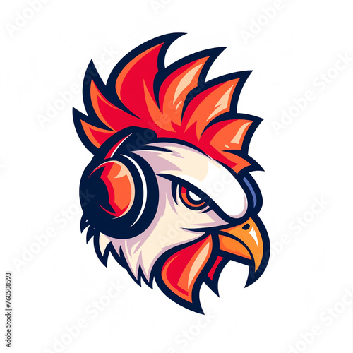 Wallpaper Mural Esport vector Chicken logo on white background сreated with Generative Ai Torontodigital.ca