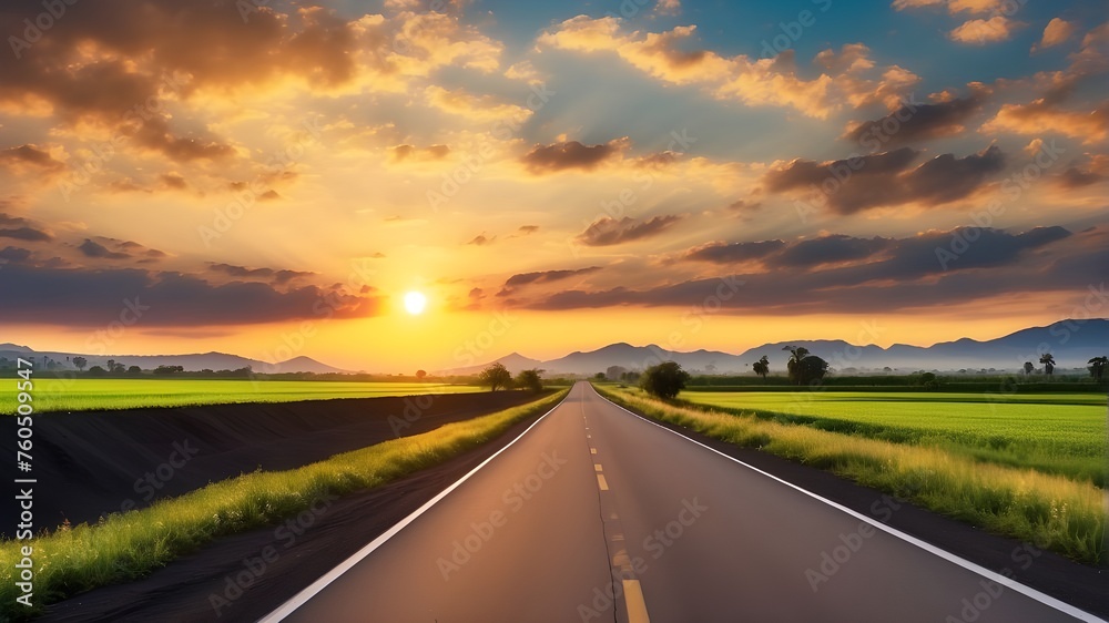 Gorgeous sun rising over rural scenery and paved highways, gorgeous, sun, rising, over, rural, scenery, and, paved, highways, landscape, beauty, nature, morning, countryside, travel, asphalt, roads, 