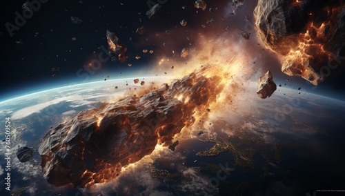 Massive Asteroid Crashing into Earth: Catastrophic Impact Event