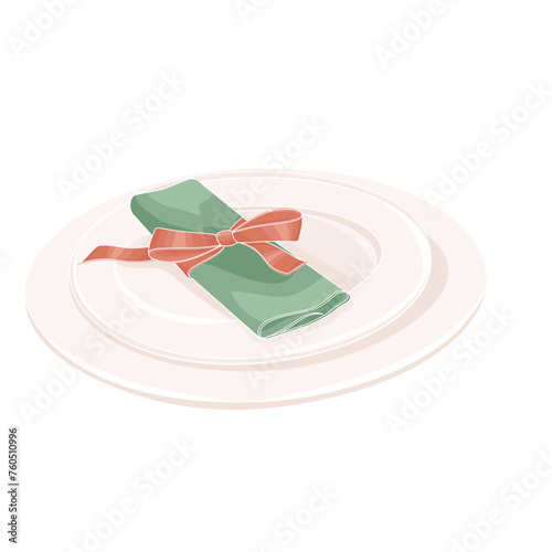 plates and napkin serving in a restaurant