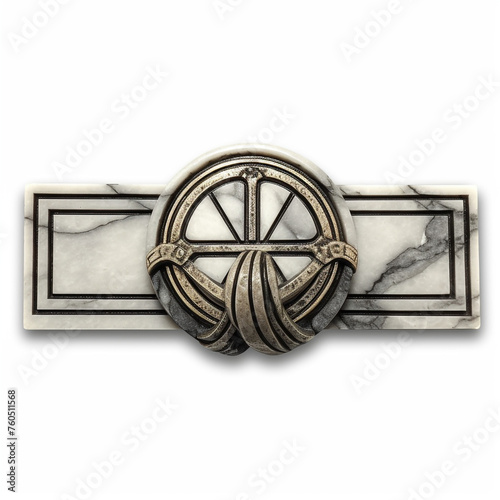 horizontal thin marble emblem with no background сreated with Generative Ai