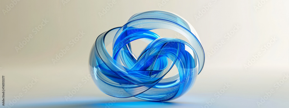 A blue and white spiral shape