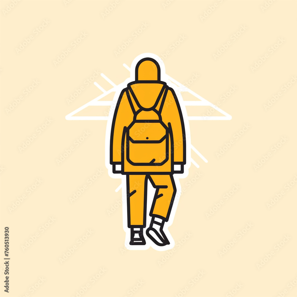 a person with a bag in the signs style, use simple line draw сreated with Generative Ai a person with a bag in the signs style, use simple line draw сreated with Generative Ai