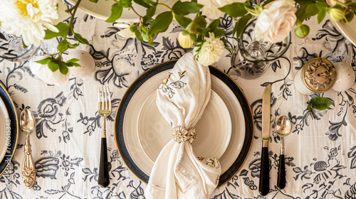 Easter tablescape decoration, floral holiday table decor for family celebration, spring flowers, Easter eggs, Easter bunny and vintage dinnerware, English country and home styling