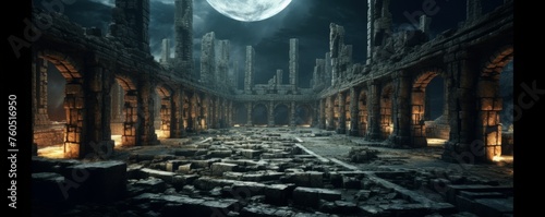 Dark matter manipulation by shamanic sorcery, visualized in ancient ruins photo