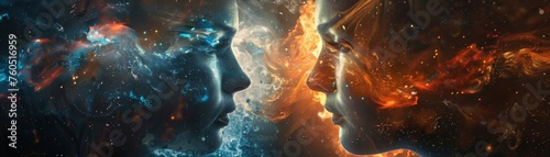 Digital twins creating parallel universes where magic and science coexist photo