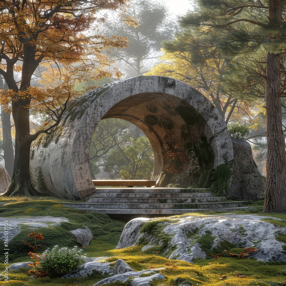 Dolmens serving as quantum computing servers, hidden in Neo-Classical styled parks