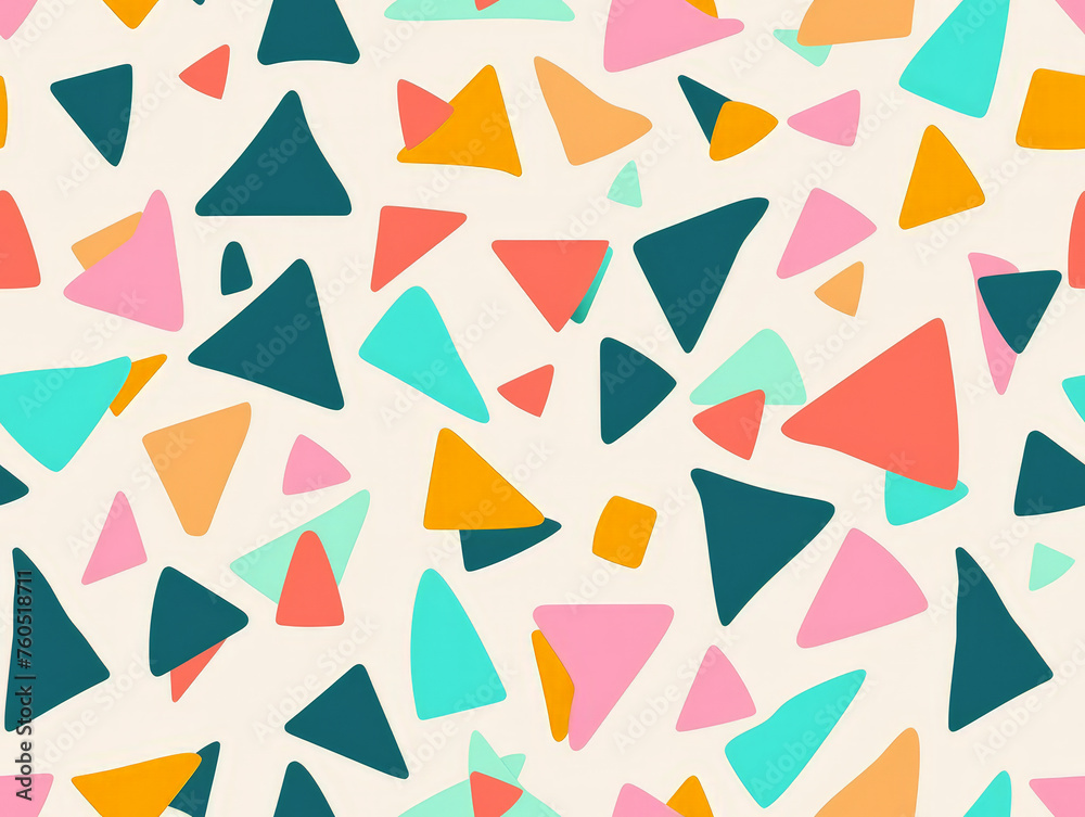 A colorful pattern of triangles and squares A colorful pattern of triangles and squares