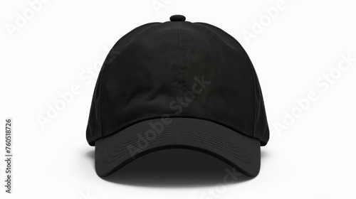 Black cap mockup isolated on plain white background for versatile design showcasing