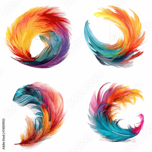 swirl fluffy Goose feather color full