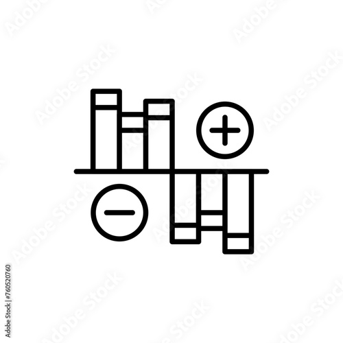 Trading chart outline icons, minimalist vector illustration ,simple transparent graphic element .Isolated on white background
