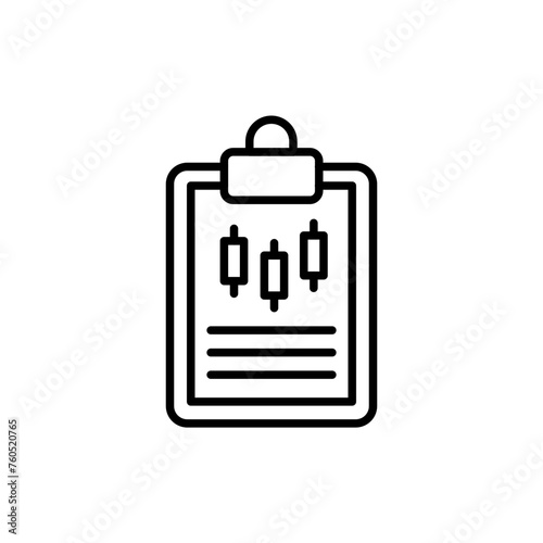 Trading report outline icons, minimalist vector illustration ,simple transparent graphic element .Isolated on white background