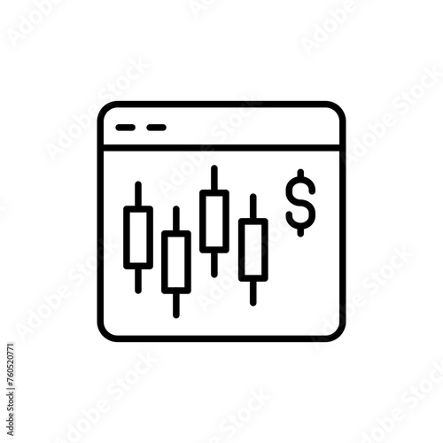 Dollar trading outline icons, minimalist vector illustration ,simple transparent graphic element .Isolated on white background