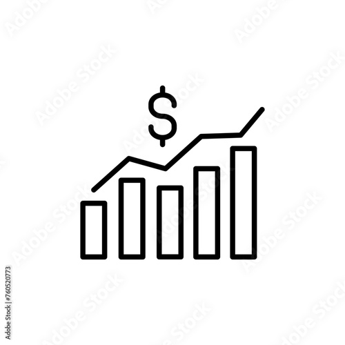 Dollar trading outline icons, minimalist vector illustration ,simple transparent graphic element .Isolated on white background