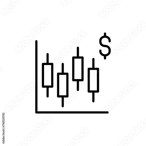 Dollar trading outline icons, minimalist vector illustration ,simple transparent graphic element .Isolated on white background