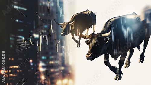 bull run, stock market concept