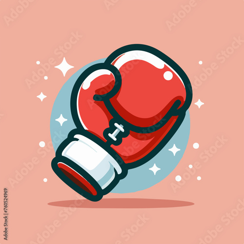Boxing glove labels flat vector template