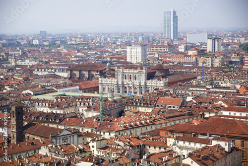 TURIN, ITALY - 15 SEP 2019: Panoramic view of the Turin skyline from the top of the Mole Antonelliana © miles_around