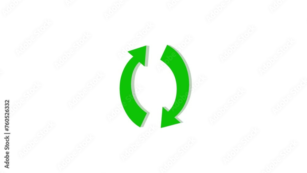 3d arrow circle logo icon loopable rotated green color animation white background 3d arrow circle logo icon loopable rotated green color animation white background