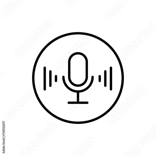 Voice recognition outline icons, minimalist vector illustration ,simple transparent graphic element .Isolated on white background