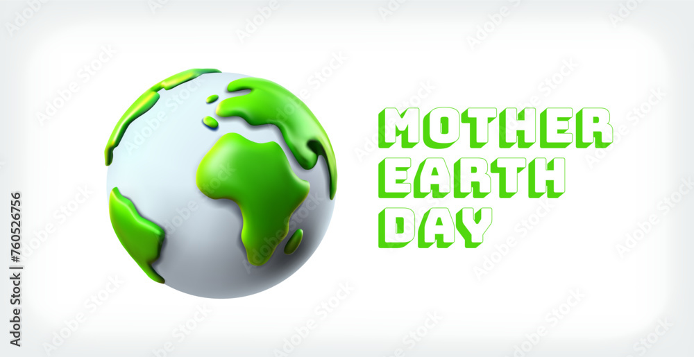 Mother Earth day. The Earth silhouette in cutout vector style. 3d vector Mother Earth day. The Earth silhouette in cutout vector style. 3d vector