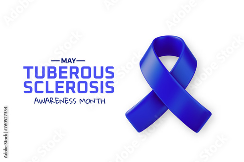 Tuberous sclerosis awareness month. Blue ribbon