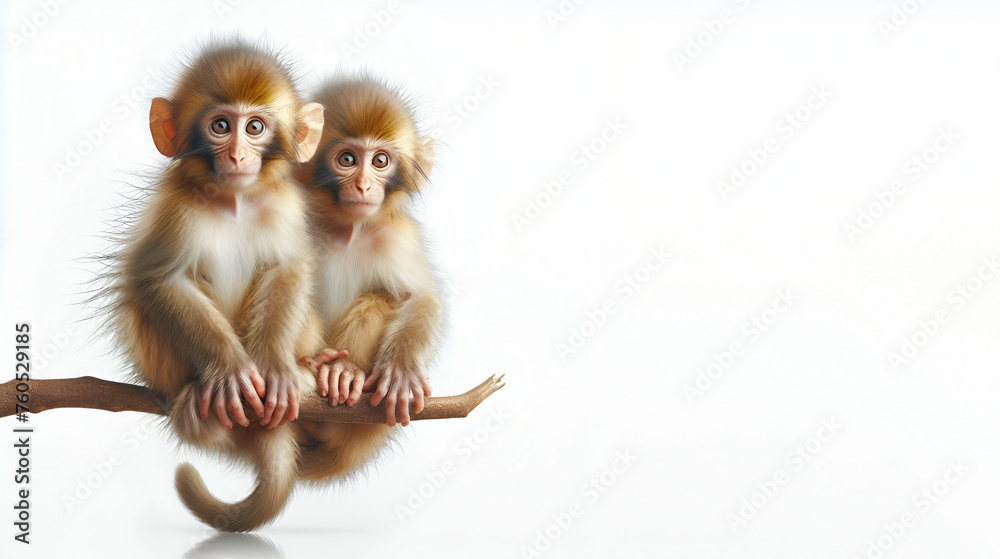 Monkey isolated on background with Generative AI Monkey isolated on background with Generative AI
