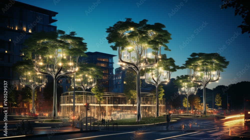 Genetic engineering of bio-luminescent plants for urban lighting in smart cities, reducing the need for traditional energy sources