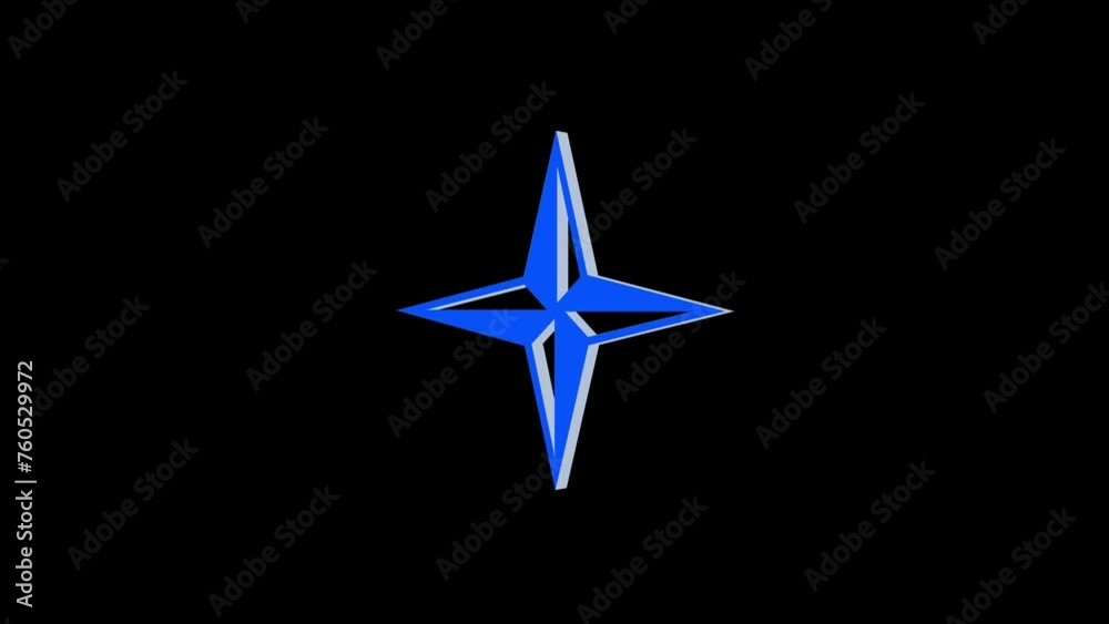 3d pinwheel toy star logo icon loopable rotated blue color animation black background 3d pinwheel toy star logo icon loopable rotated blue color animation black background