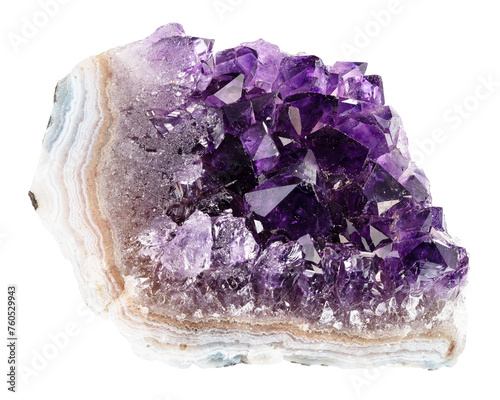 natural piece of geode of amethyst crystals cutout © Ekaterina