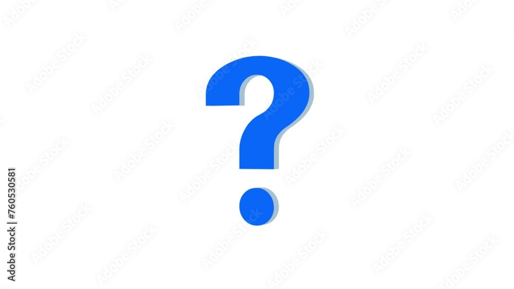 3d question mark logo icon loopable rotated blue color animation white background 3d question mark logo icon loopable rotated blue color animation white background