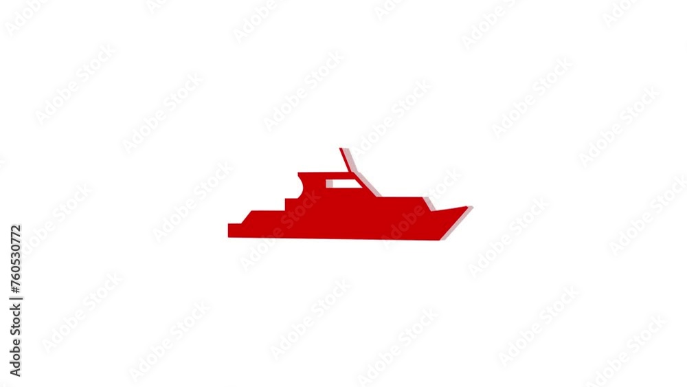 3d speedboat logo icon loopable rotated red color animation white background 3d speedboat logo icon loopable rotated red color animation white background